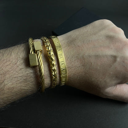 Golden Luxury Bracelet Set For Men