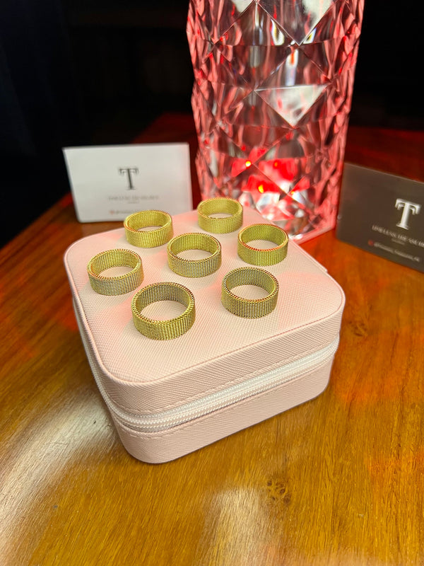 Premium Quality Stainless Steel 18k Mesh Ring