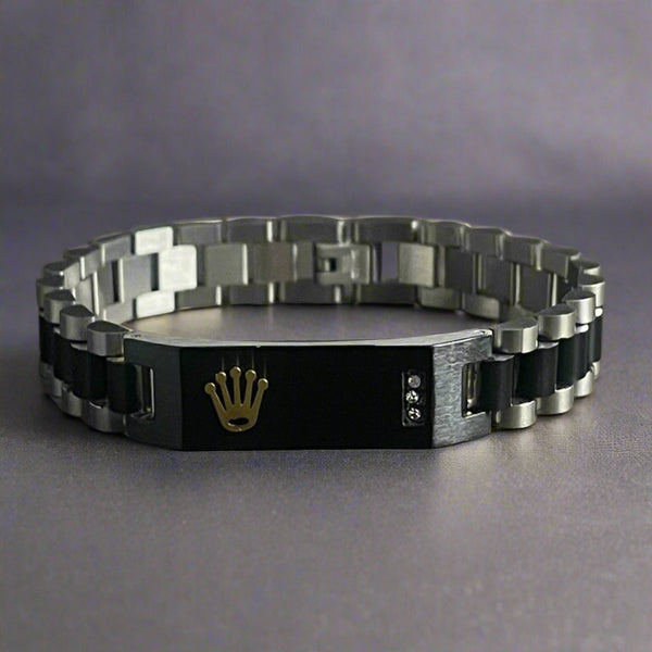 Black Silver RLX Crown Jubilee Bracelet For Men