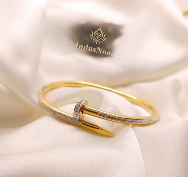 Stainless Steel Keel Bracelet with stones for Girls/Women